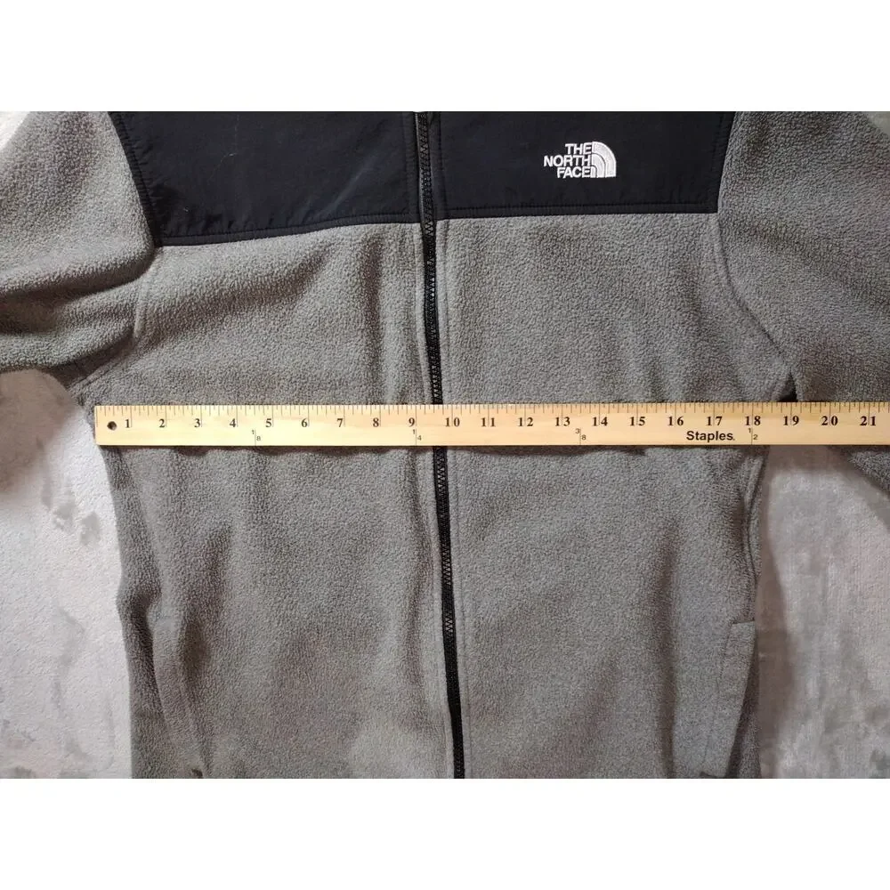 The North Face Jacket Boys XL 16-18 Fleece Hooded Black Gray Gorpcore Outdoors
